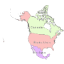 carte d'amerique du nord