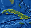 Carte de Cuba avec drapeau