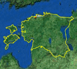 Carte de l'Estonie avec drapeau
