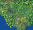 Carte du Cambodge avec drapeau