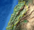 Carte du Liban avec drapeau