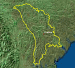 Carte de Moldavie avec drapeau