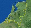 Carte des Pays-Bas avec drapeau