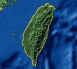 Carte de Taiwan avec drapeau